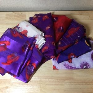 Bundle of 7 Red Hatter Scarves